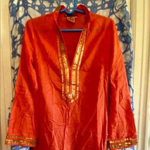 Orange Tunic Bergdorf Goodman Tory Burch